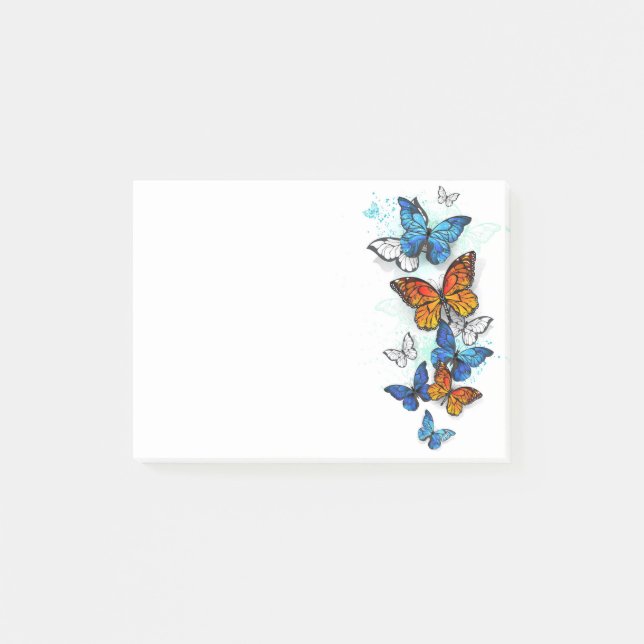 Bloco De Notas Borboletas voadoras Morpho e Monarca (Frente)