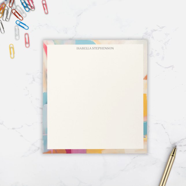 Bloco De Notas Borda Abstrata Moderna Estilosa Personalizada (Criador carregado)