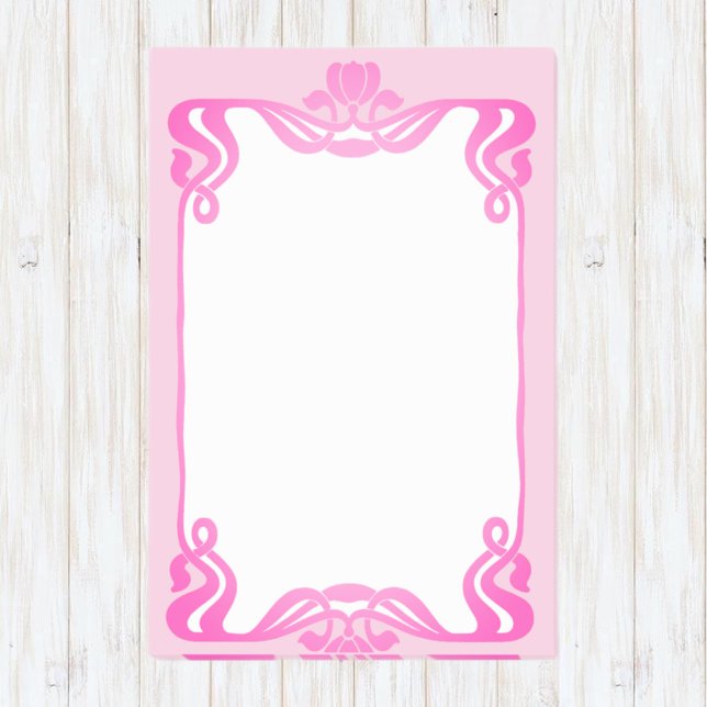 Bloco De Notas Borda Art Nouveau Rosa (Criador carregado)