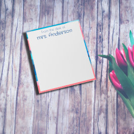 Bloco De Notas borda azul-coral com gradiente abstrato