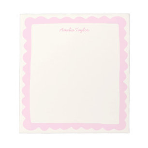 Bloco De Notas Borda Caprichosa Pessoal Rosa Préppy