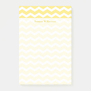 Bloco De Notas Borda Chevron Amarela Creme