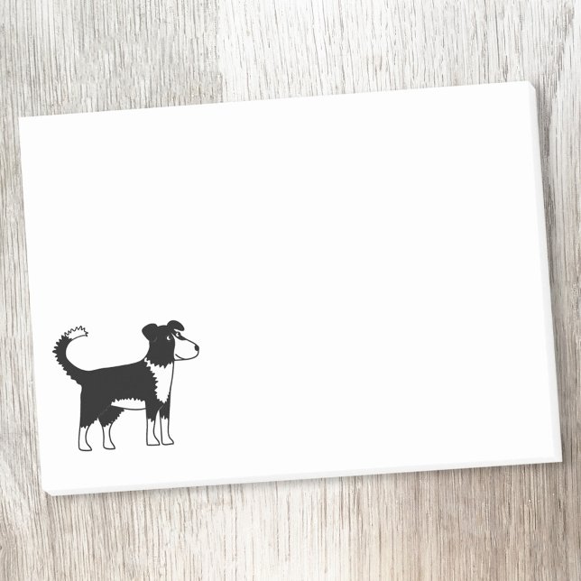 Bloco De Notas Borda Collie Dog (Welsh border collie sheepdog Post-it sticky notes)