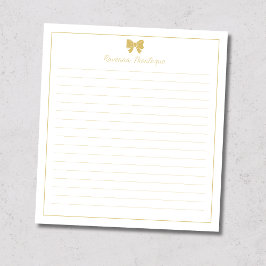 Bloco De Notas Borda de Arco Dourado Personalizado com Nome Manus