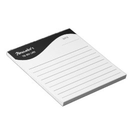 Bloco De Notas Borda de Etiqueta Plana - Onda preta 1
