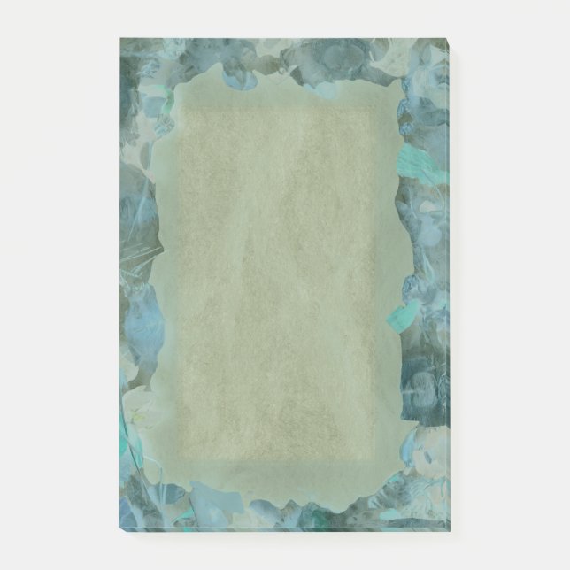 Bloco De Notas borda do objeto natural abstrato em azul e gravaçã (Frente)
