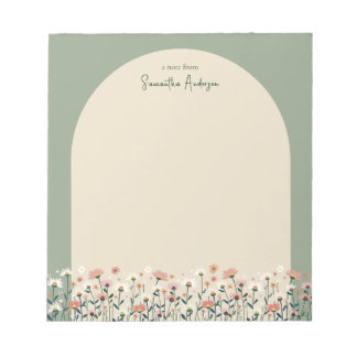 Bloco De Notas Borda Floral do Arco de Flor de Boho