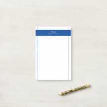 Borda Geométrica Azul Marinho Monograma Chic Elega