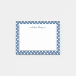 Bloco De Notas Borda Marinho Azul Básica Gingham