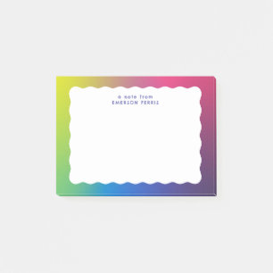 Bloco De Notas Borda ondulada colorida trendy retrô