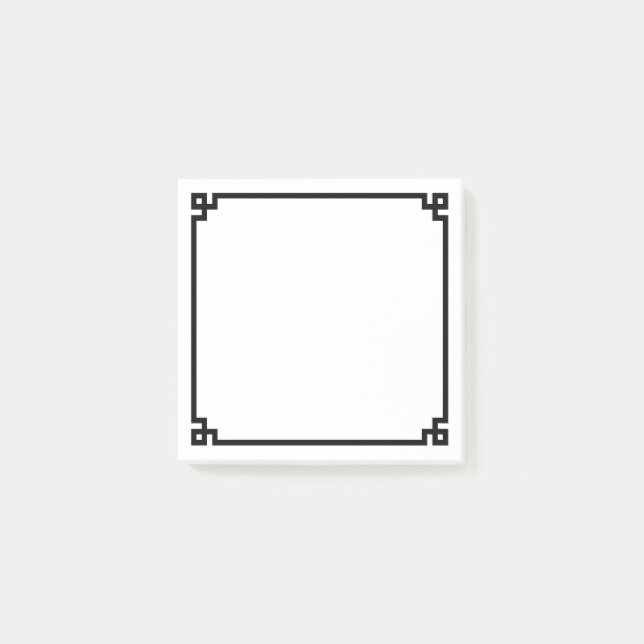 Bloco De Notas Borda Ornamental Chave Grega Preta (Frente)