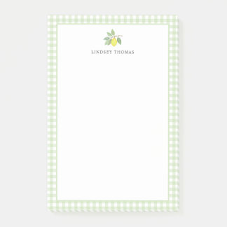 Bloco De Notas Borda Xadrez Verde Limão Personalizada
