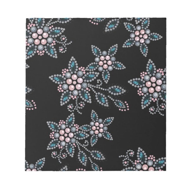 Bloco De Notas Bordados com miçangas e pérolas (Frente)