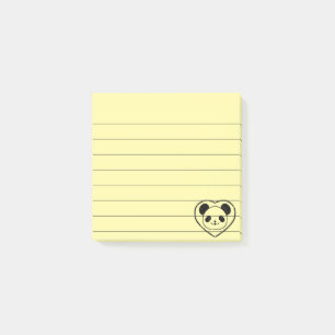 Bloco De Notas Borracha Embalada Com Urso De Panda E Coração 3x3