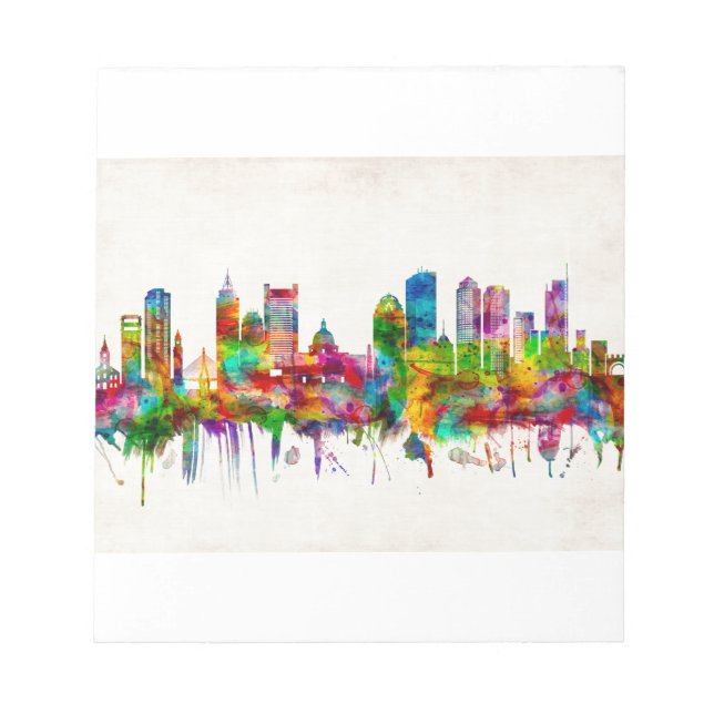 Bloco De Notas Boston Massachusetts Skyline (Frente)