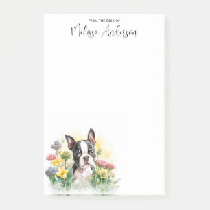 Bloco De Notas Boston Terrier Cute Puppy Personalizado Cão Lover