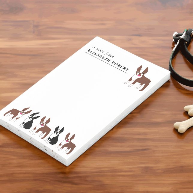 Bloco De Notas Boston Terriers Black, White e Red Brown (Criador carregado)