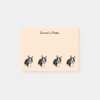 Bloco De Notas Boston Terriers Custom Post® Notes 4" x 3"