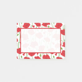 Bloco De Notas Botânica Floral Vermelha de Papoula Elegante Perso
