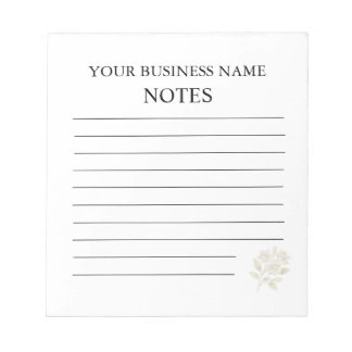 Bloco de Notas Botânico Simples Minimalista Empres