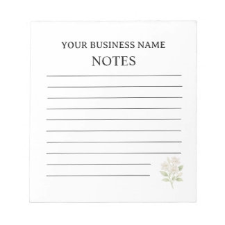 Bloco de Notas Botânico Simples Minimalista Empres