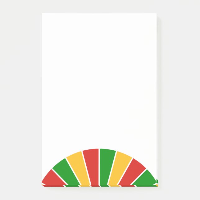 Bloco De Notas BOTÃO DO ESTANDARTE RASTAFARI RAIOS + suas ideias (Frente)