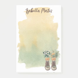 Bloco De Notas Botas de Caminhada & Flores Silvestres