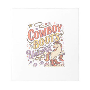 Bloco De Notas Botas de Cowboy Unicórnio Caprichosas Desi Zazzle