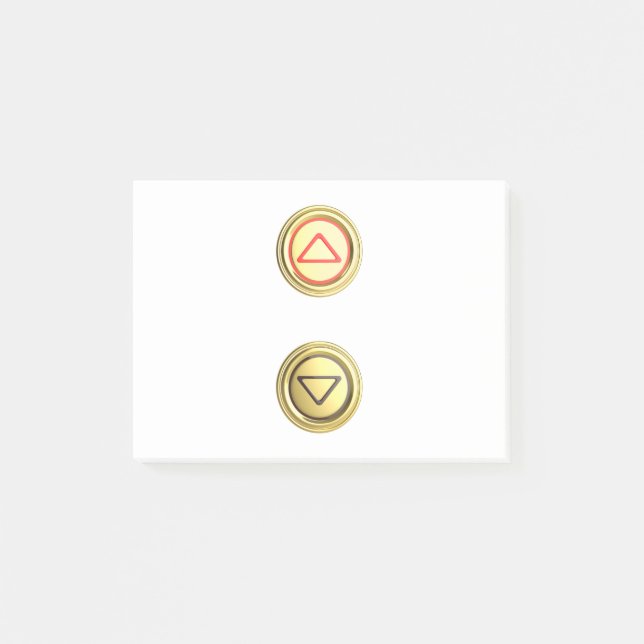 Bloco De Notas Botões do elevador do ouro para cima e para baixo (Frente)