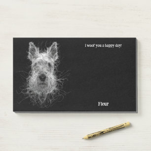 Bloco De Notas Bouvier des Flandres Abstrato Art Dog Name