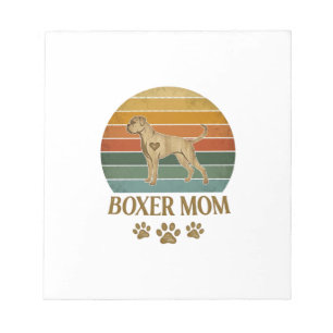 Bloco De Notas Boxer Mãe Cachorro Retro Pôr do Sol Pegadas_1