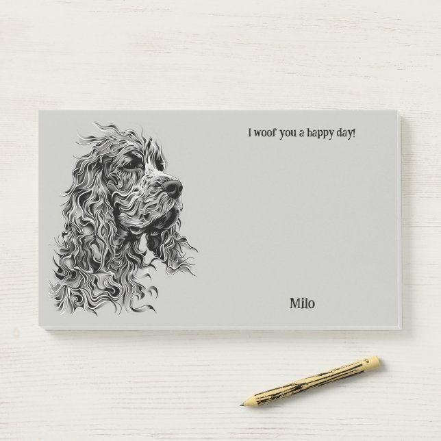 Bloco De Notas Boykin Spaniel Abstrato Art Dog (Na mesa)