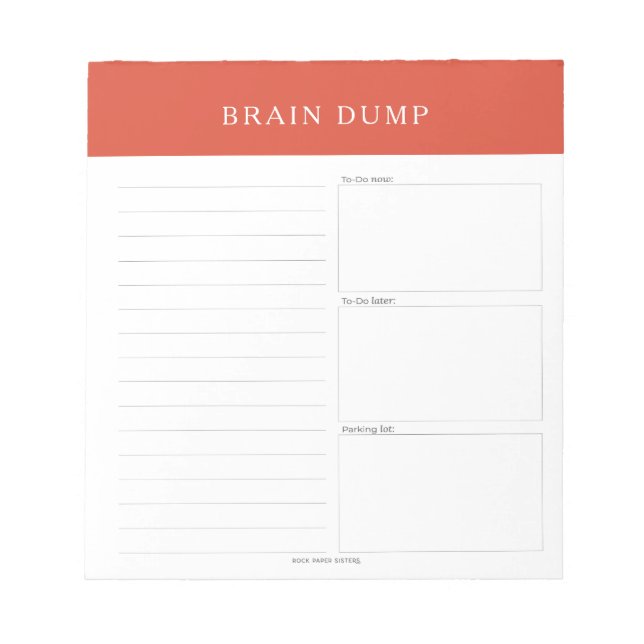 Bloco De Notas Brain Dump Notepad (Frente)