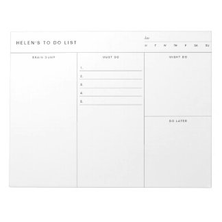 Bloco De Notas Brain Dump To Do List Notepad