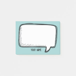 Bloco De Notas Branca Engraçado Bubble aqua Nome Personalizado