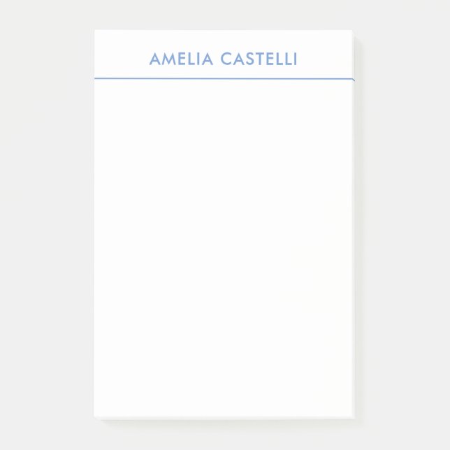 Bloco De Notas Branco azul comum profissional minimalista (Frente)