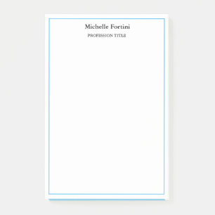 Bloco De Notas Branco azul minimalista elegante moderno