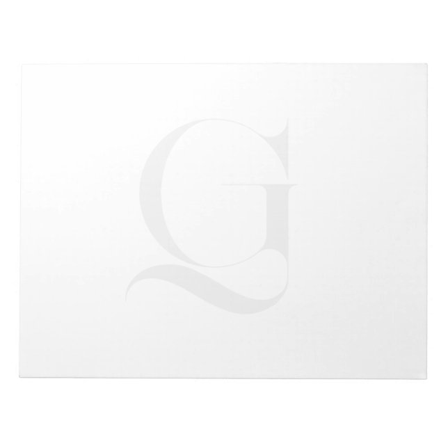 Bloco de Notas Branco com Monograma Personalizado  (Frente)