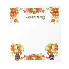 Bloco de Notas Branco e Laranja de Texto Personali