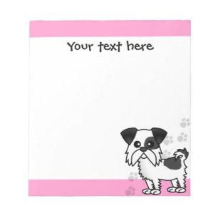 Bloco De Notas Branco e Preto-e-branco-de-Shih Tzu