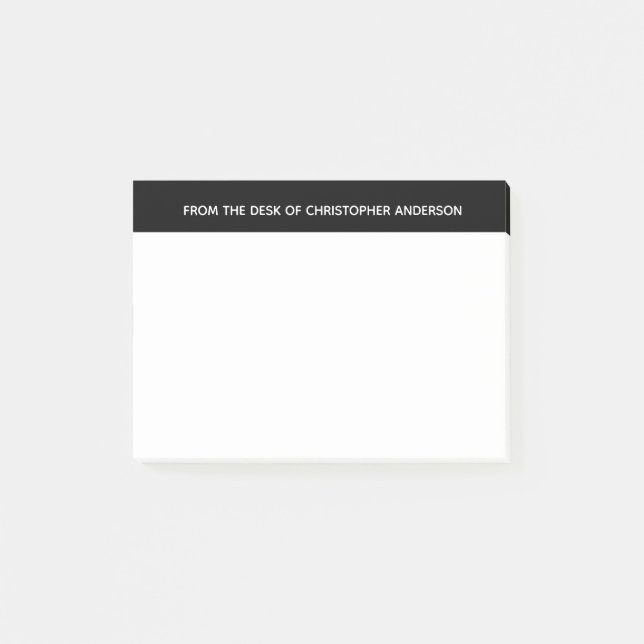 Bloco De Notas Branco e Preto Personalizado (Frente)