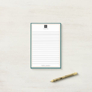 Bloco De Notas Branco verde moderno Dourado com logotipo comercia