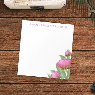 Bloco De Notas Brancos Simples, Botânicos Florais Elegantes