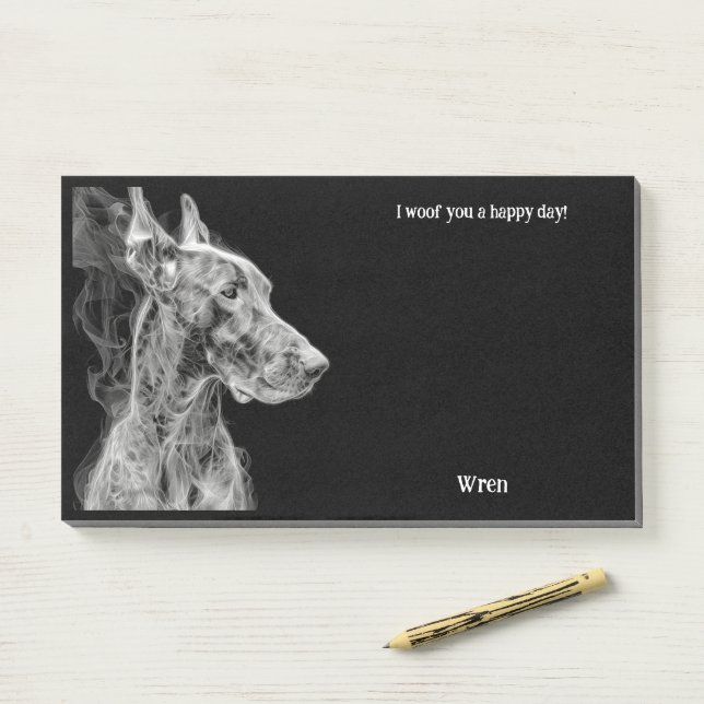 Bloco De Notas Braque du Bourbonnais - Nome do Cão Abstrato (Na mesa)