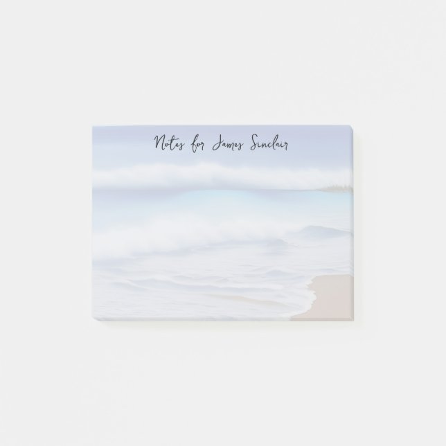 Bloco De Notas Breakers em uma praia Sandy (Frente)