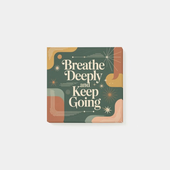 Bloco De Notas Breathe Deeply And Keep Going (Frente)