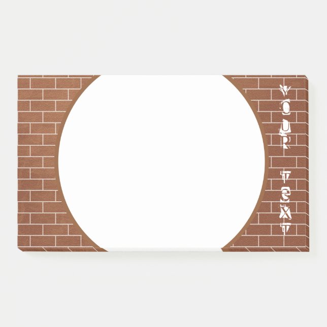 Bloco De Notas Brick Wall Sticky Notes with Custom Your Text Name (Frente)