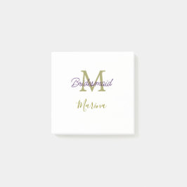 Bloco De Notas Bride tribe monogram bridal shower simple golden p