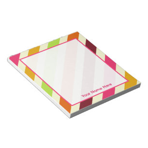 Bloco De Notas Bright Boho Stripes Notepad Personalizado