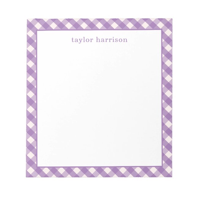 Bloco De Notas Bright Gingham Personalizado (Frente)